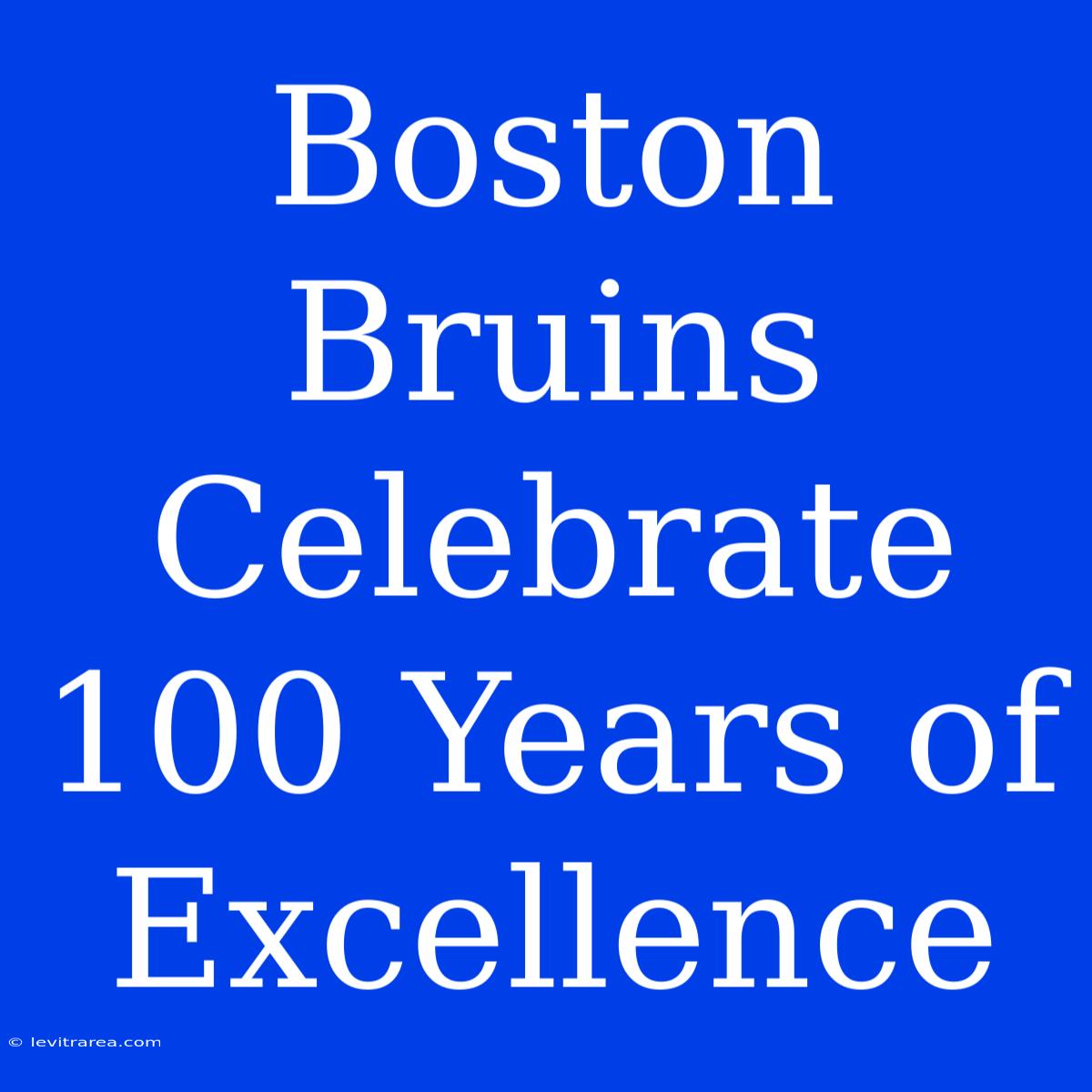 Boston Bruins Celebrate 100 Years Of Excellence