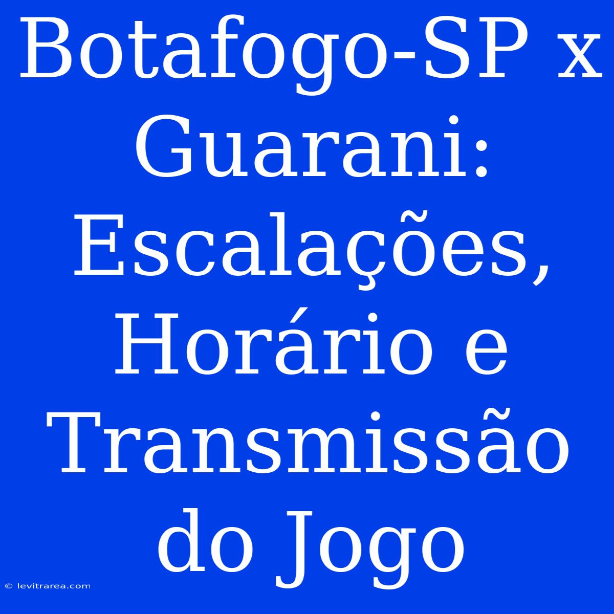 Botafogo-SP X Guarani: Escalações, Horário E Transmissão Do Jogo