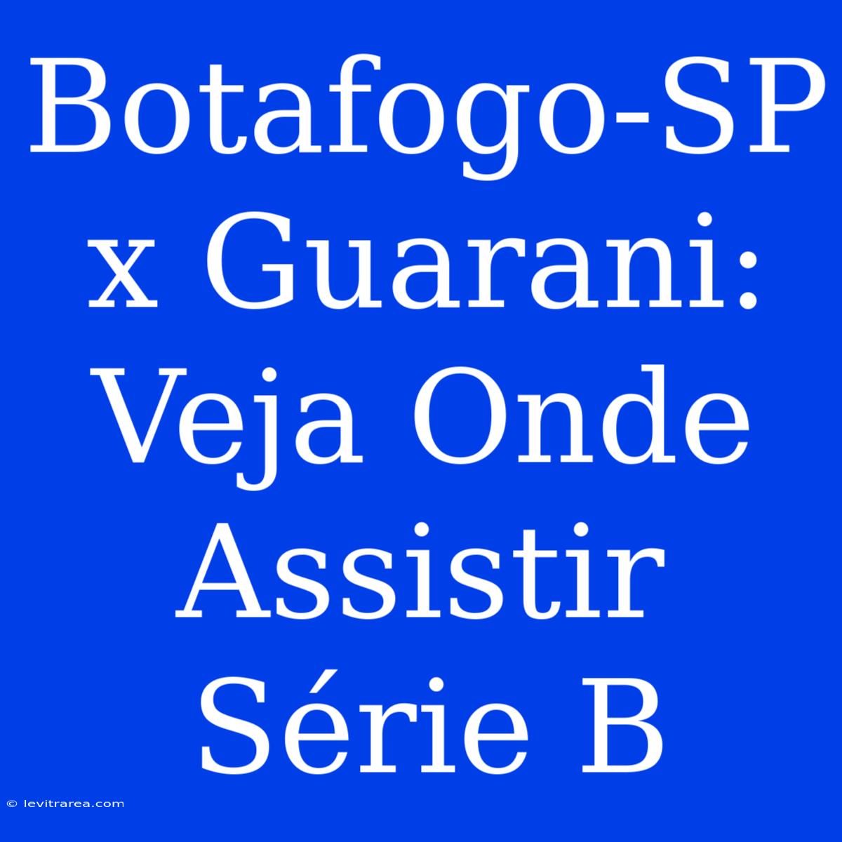 Botafogo-SP X Guarani: Veja Onde Assistir Série B