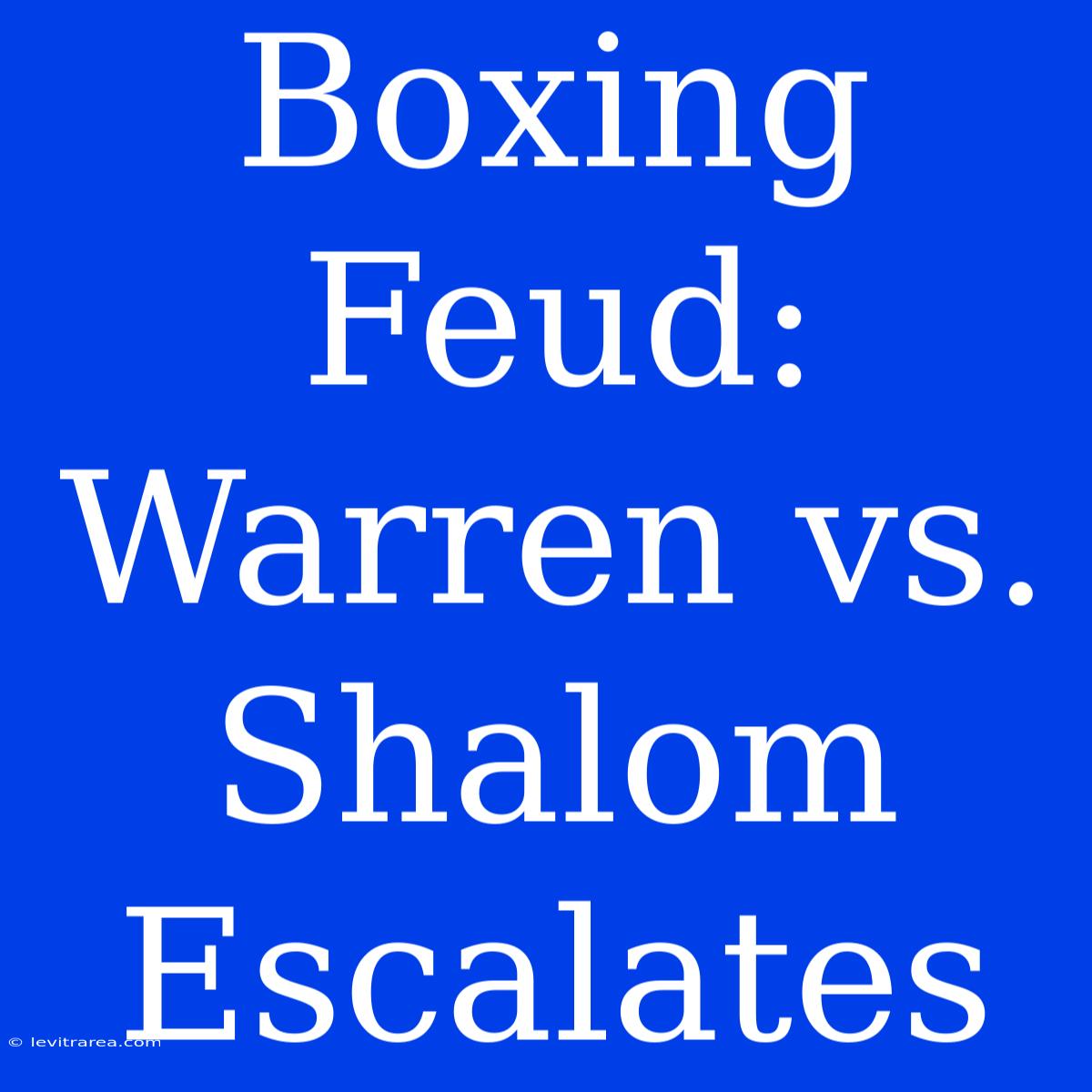 Boxing Feud: Warren Vs. Shalom Escalates