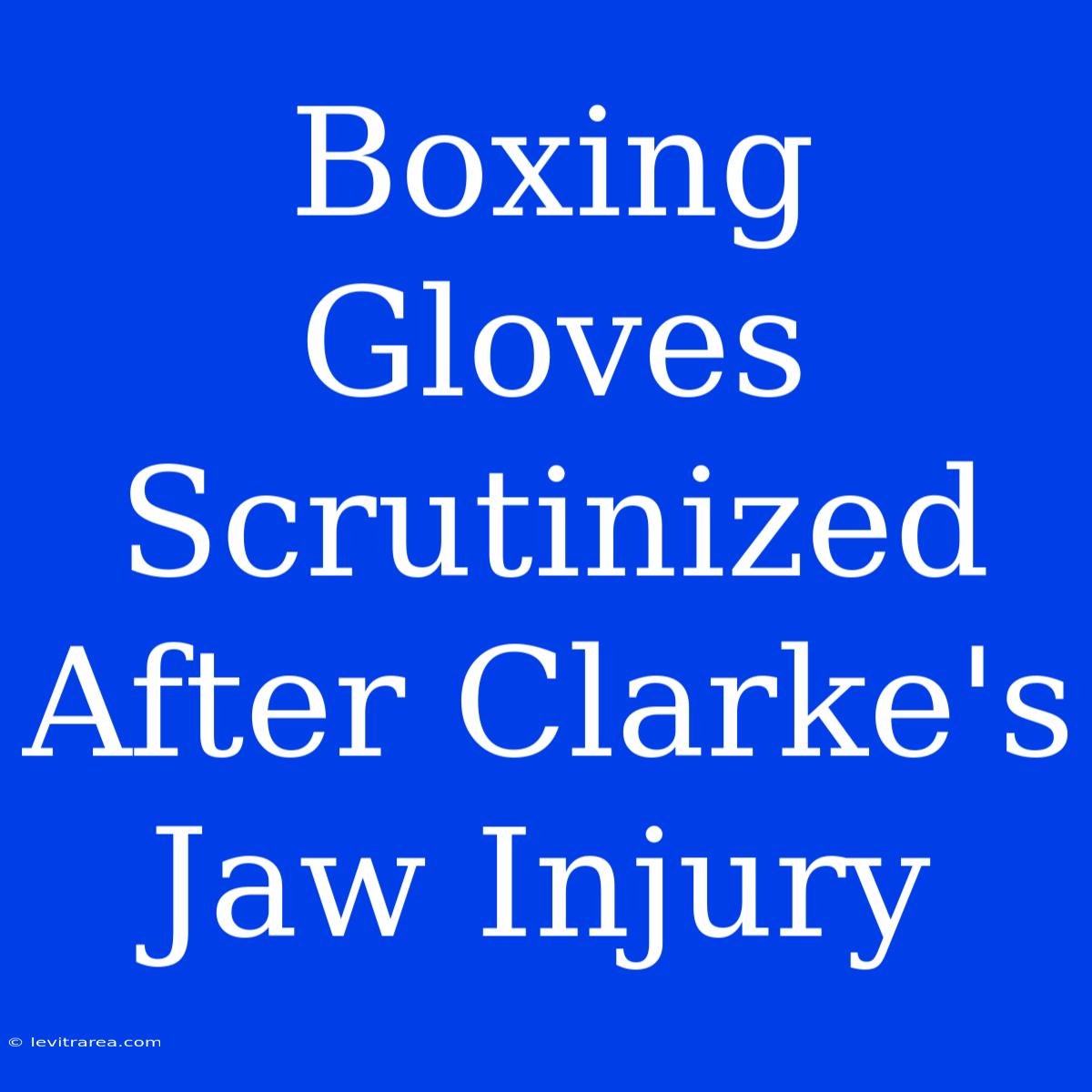 Boxing Gloves Scrutinized After Clarke's Jaw Injury