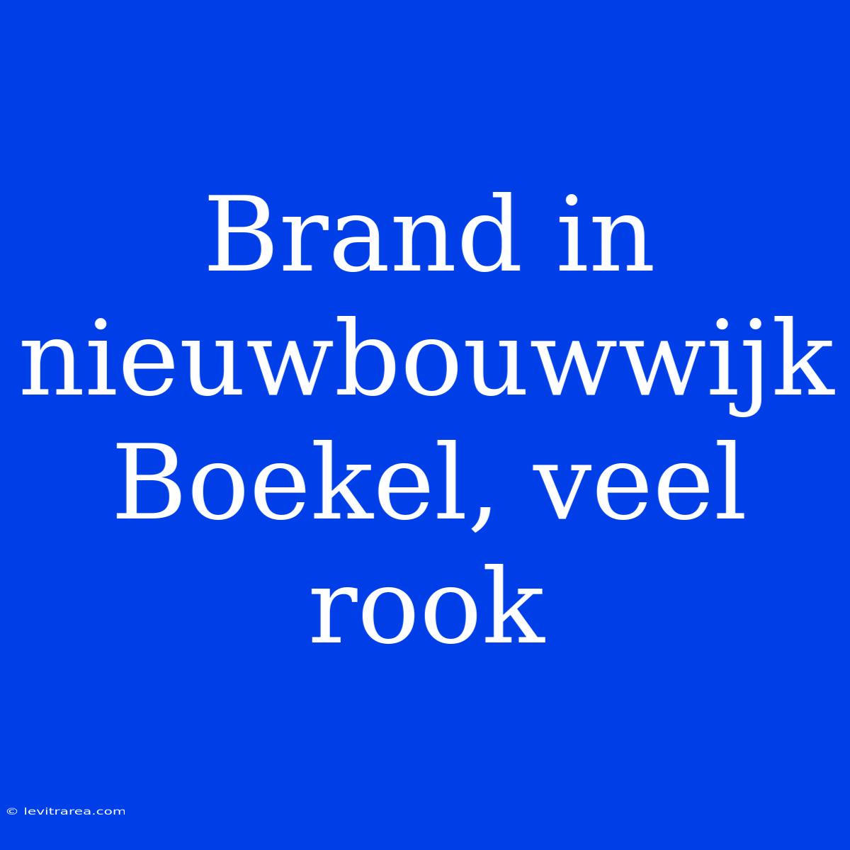 Brand In Nieuwbouwwijk Boekel, Veel Rook