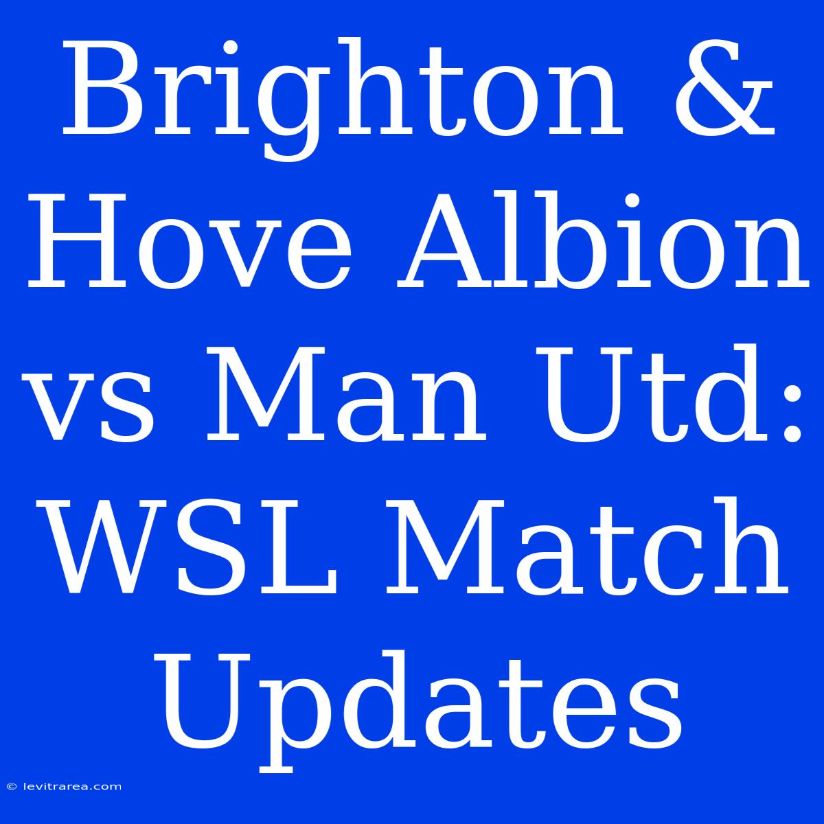 Brighton & Hove Albion Vs Man Utd: WSL Match Updates