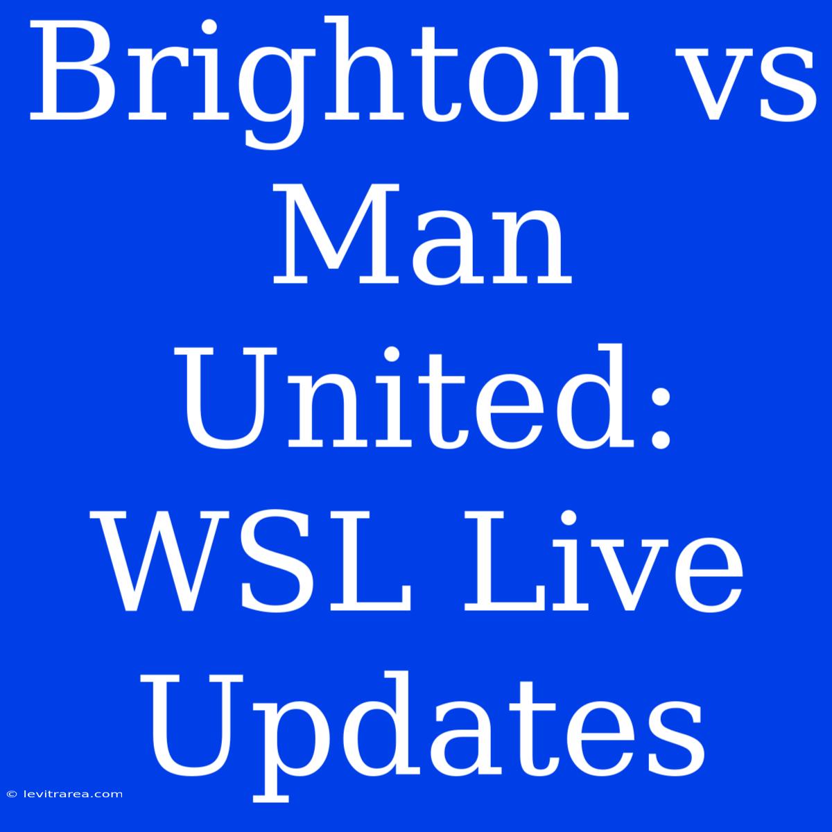 Brighton Vs Man United: WSL Live Updates