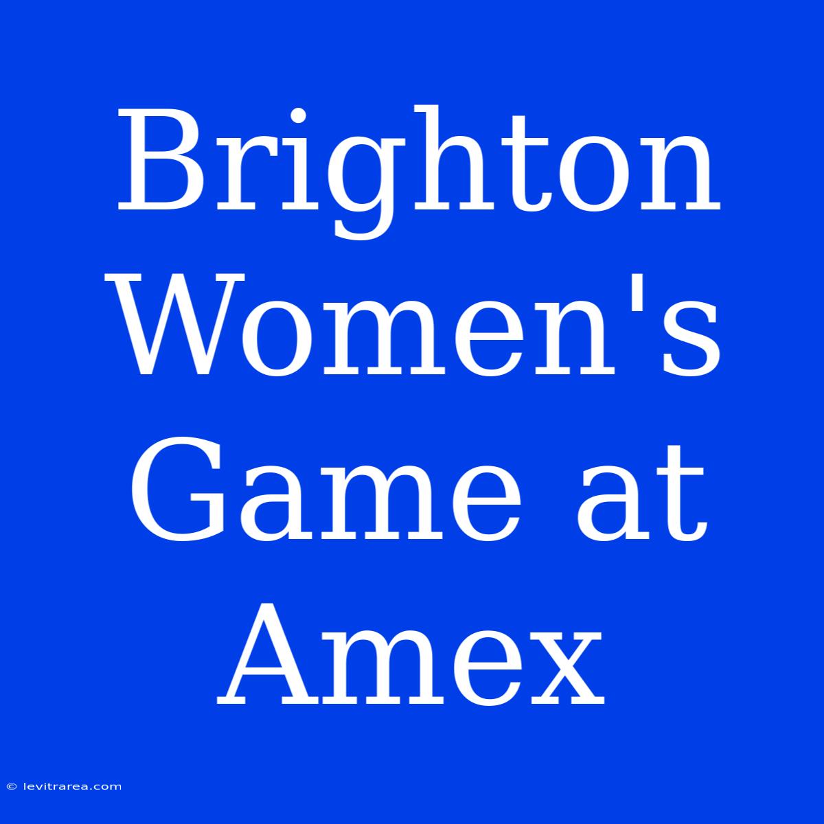 Brighton Women's Game At Amex