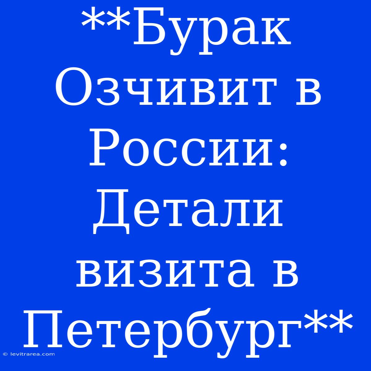 **Бурак Озчивит В России: Детали Визита В Петербург**