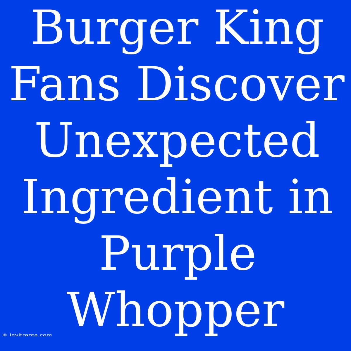 Burger King Fans Discover Unexpected Ingredient In Purple Whopper