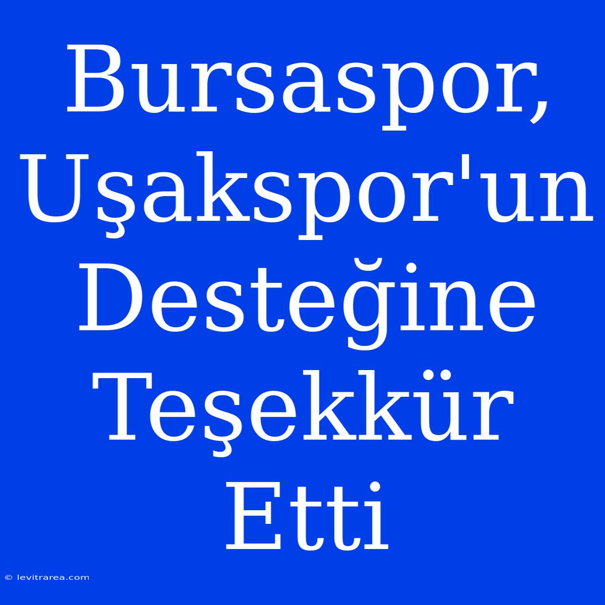 Bursaspor, Uşakspor'un Desteğine Teşekkür Etti