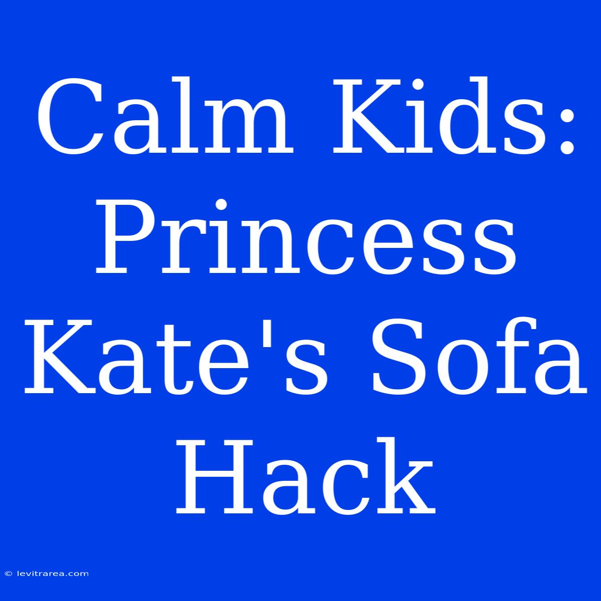 Calm Kids: Princess Kate's Sofa Hack 