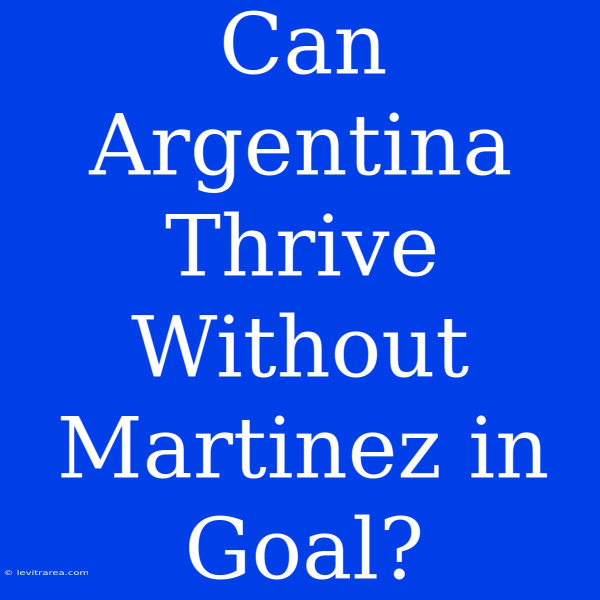 Can Argentina Thrive Without Martinez In Goal?