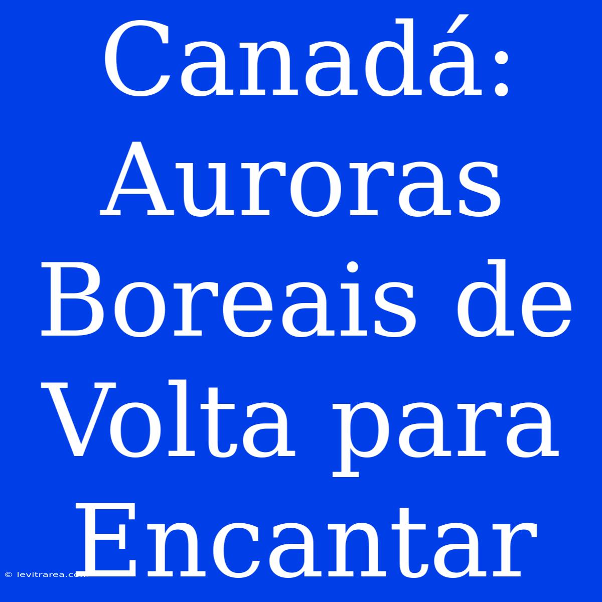 Canadá: Auroras Boreais De Volta Para Encantar