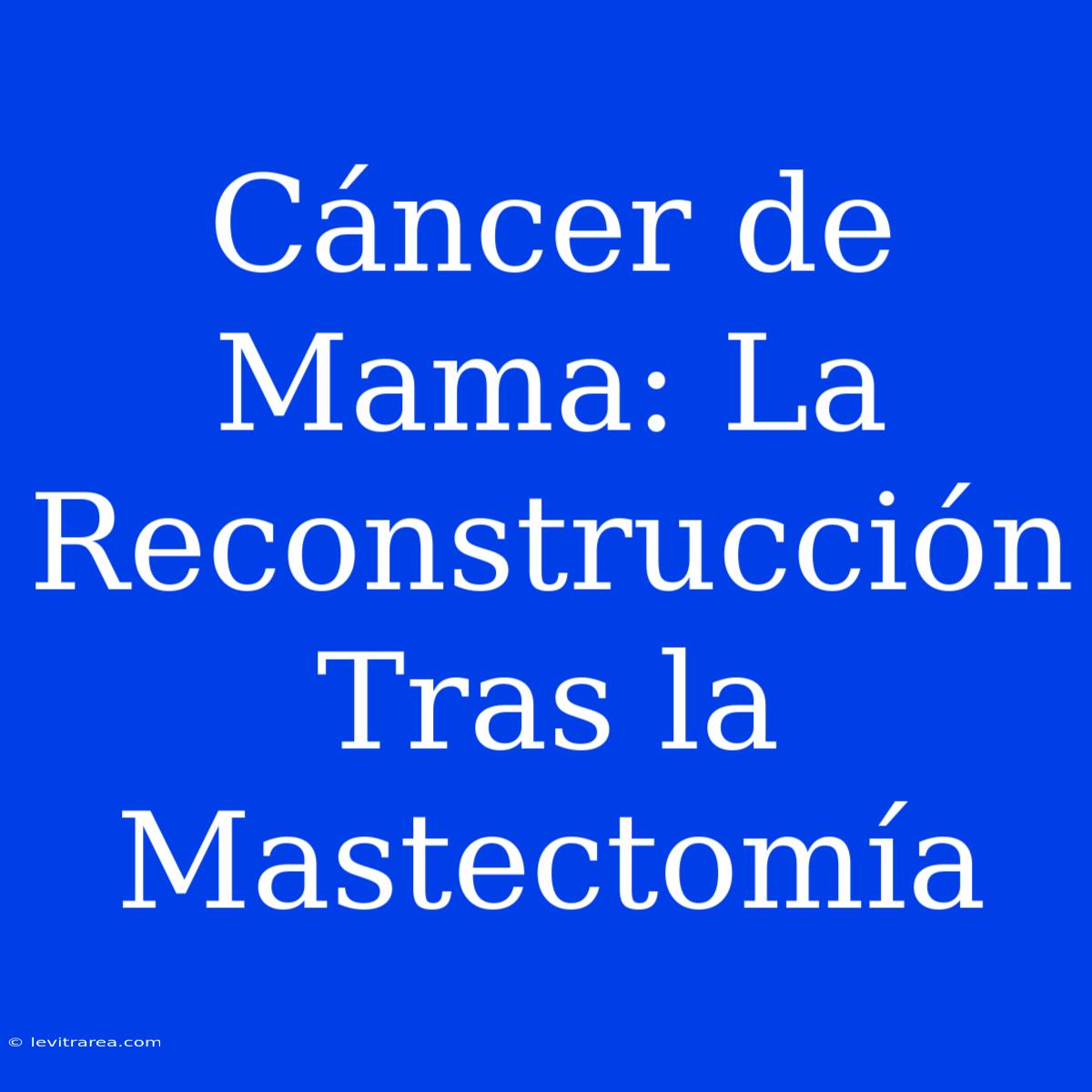 Cáncer De Mama: La Reconstrucción Tras La Mastectomía