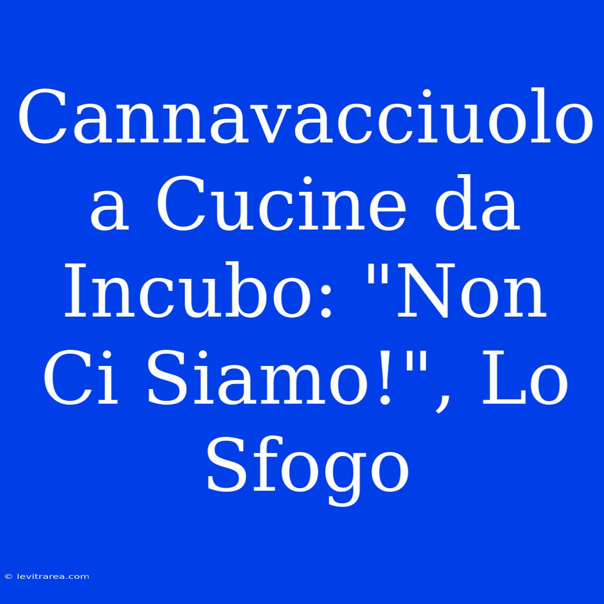 Cannavacciuolo A Cucine Da Incubo: 