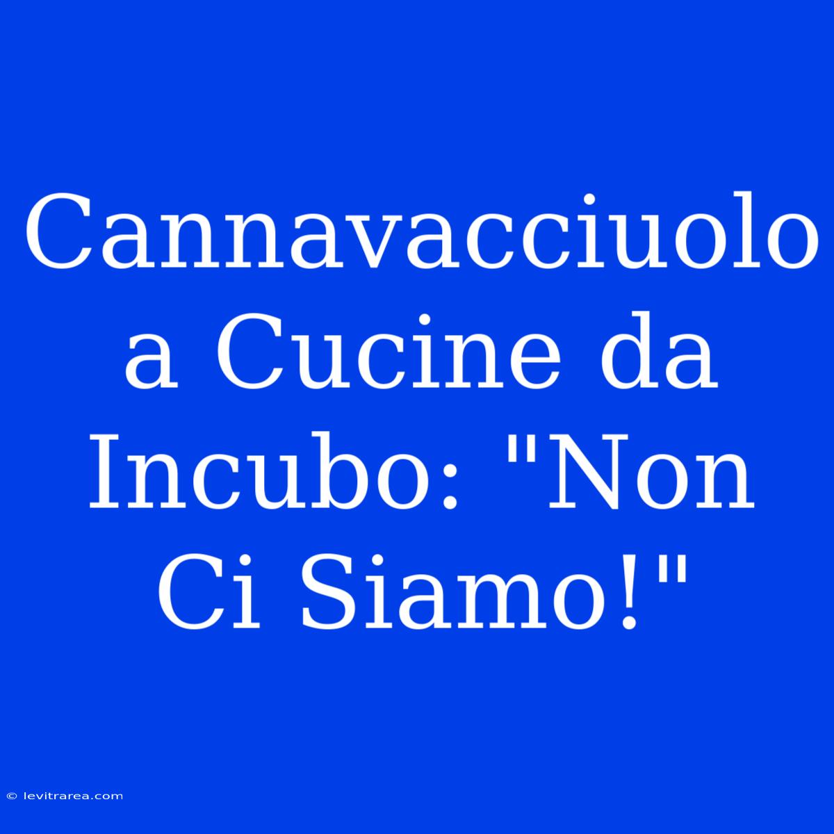 Cannavacciuolo A Cucine Da Incubo: 