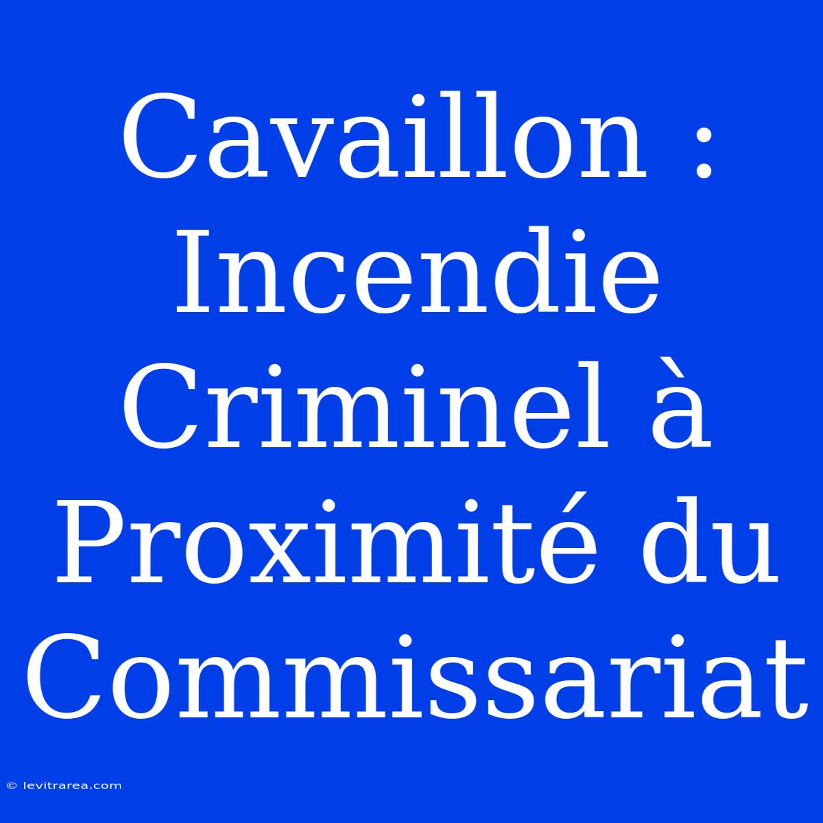 Cavaillon : Incendie Criminel À Proximité Du Commissariat