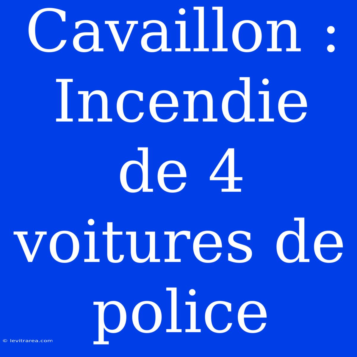 Cavaillon : Incendie De 4 Voitures De Police