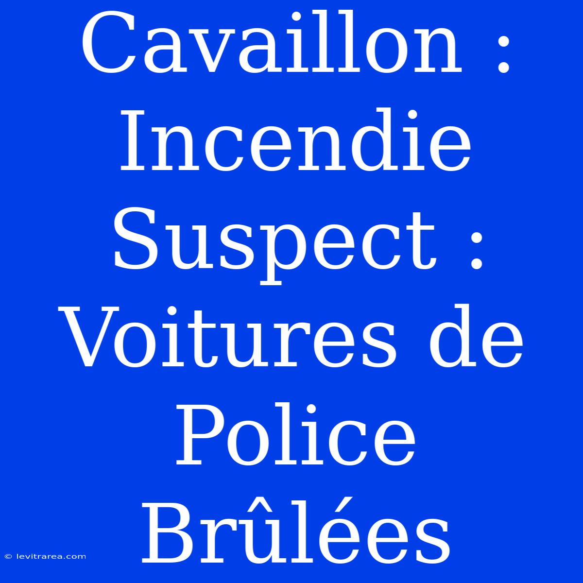 Cavaillon : Incendie Suspect : Voitures De Police Brûlées