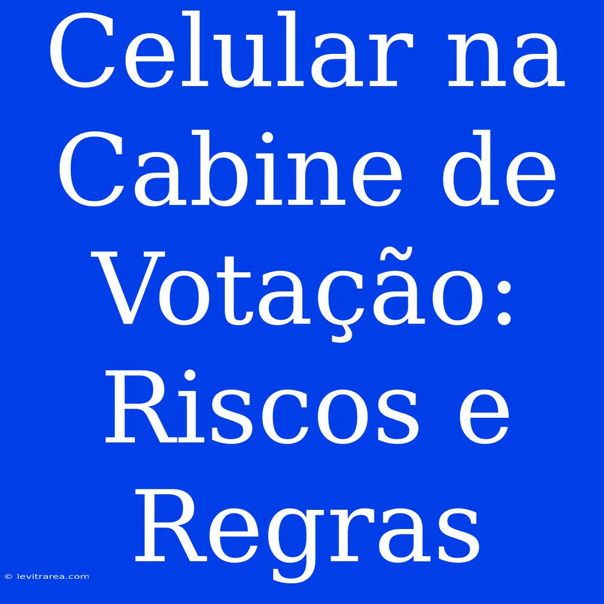 Celular Na Cabine De Votação: Riscos E Regras