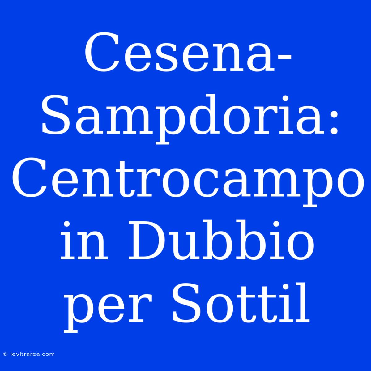 Cesena-Sampdoria: Centrocampo In Dubbio Per Sottil