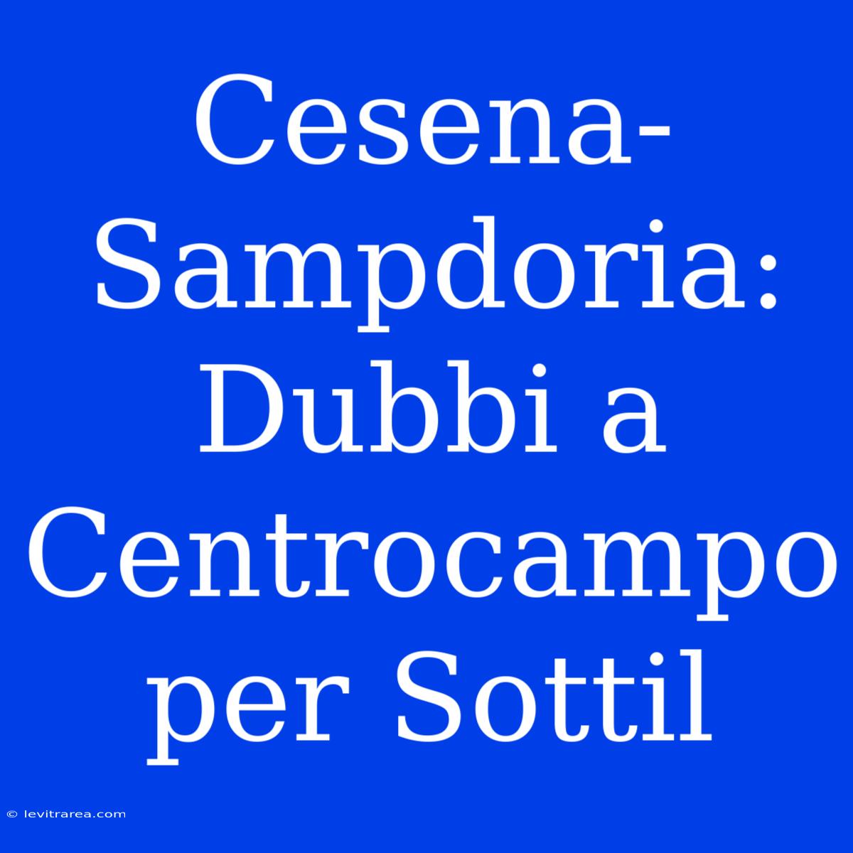 Cesena-Sampdoria: Dubbi A Centrocampo Per Sottil