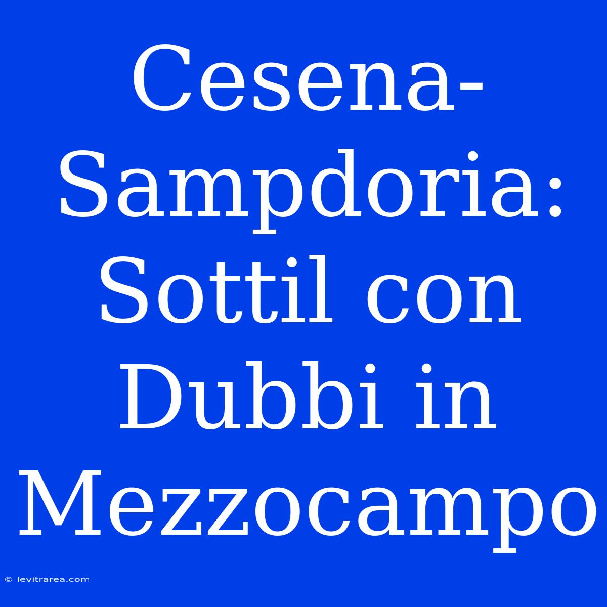 Cesena-Sampdoria: Sottil Con Dubbi In Mezzocampo