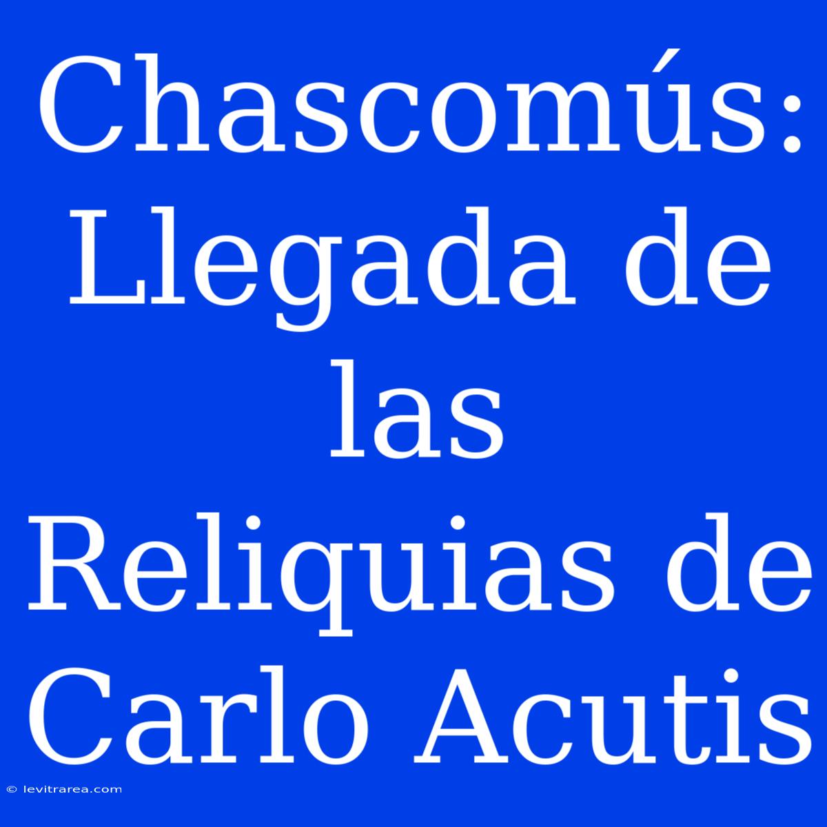 Chascomús: Llegada De Las Reliquias De Carlo Acutis