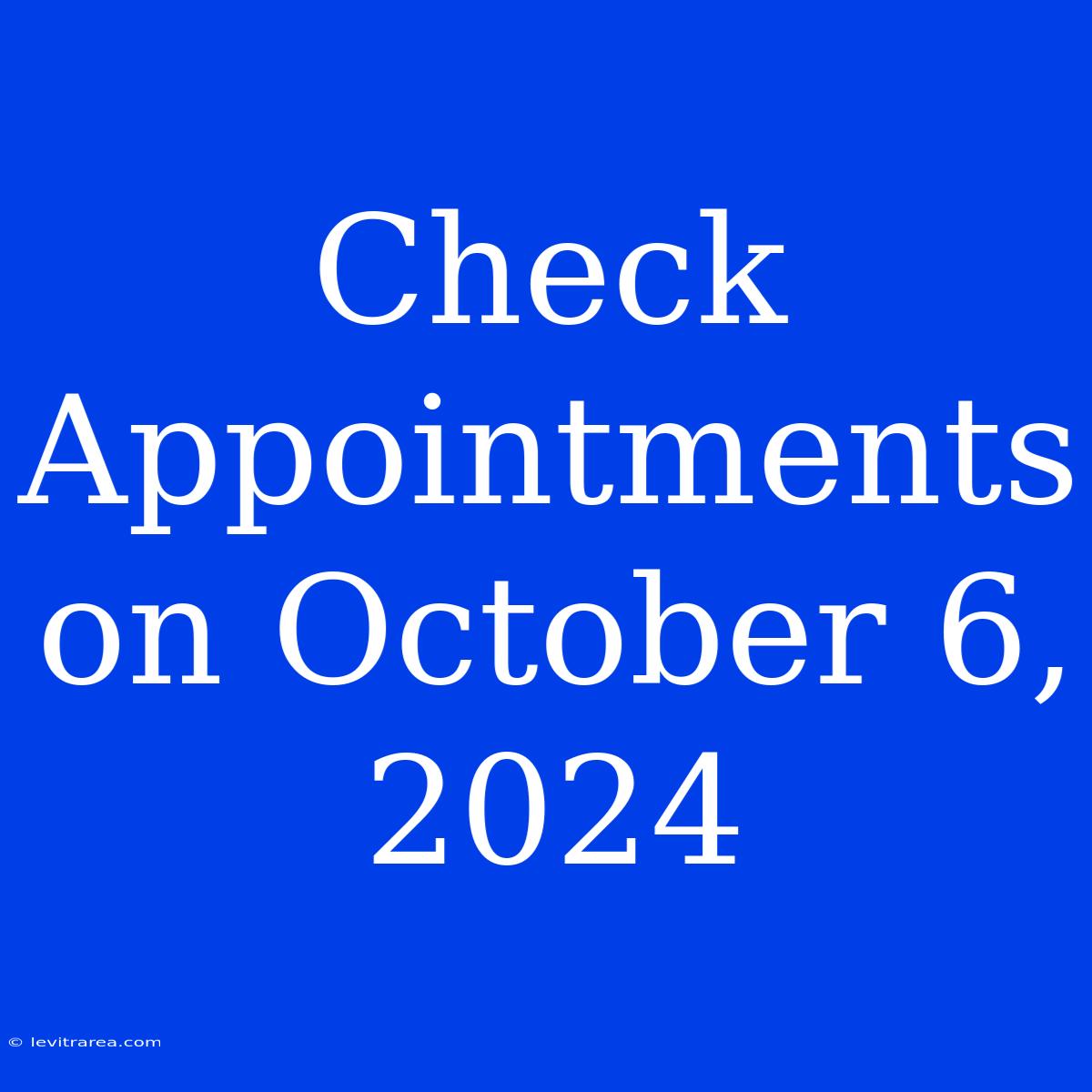 Check Appointments On October 6, 2024