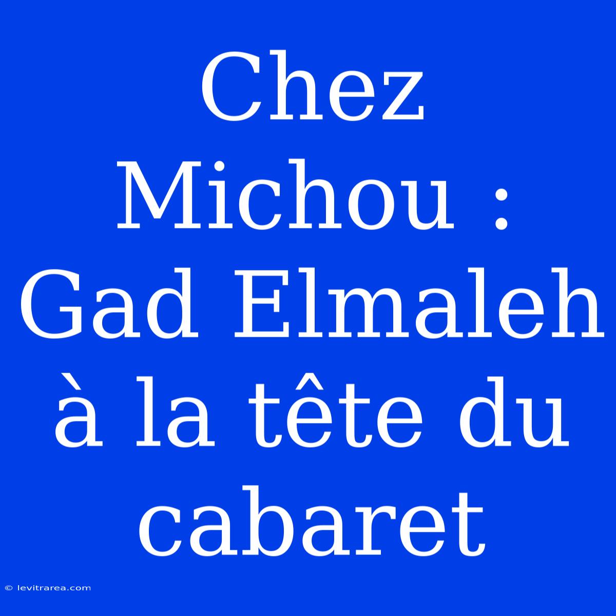 Chez Michou : Gad Elmaleh À La Tête Du Cabaret