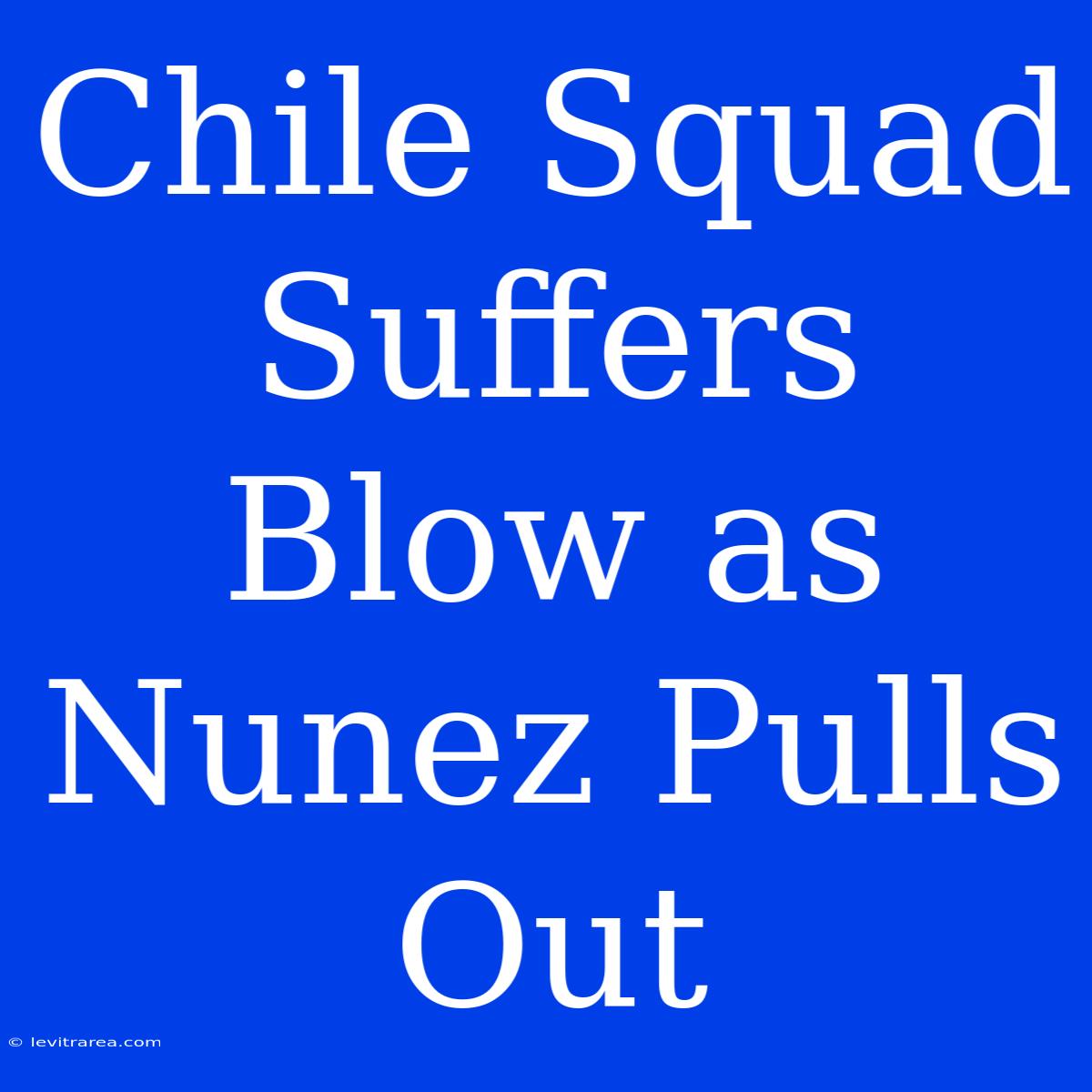 Chile Squad Suffers Blow As Nunez Pulls Out