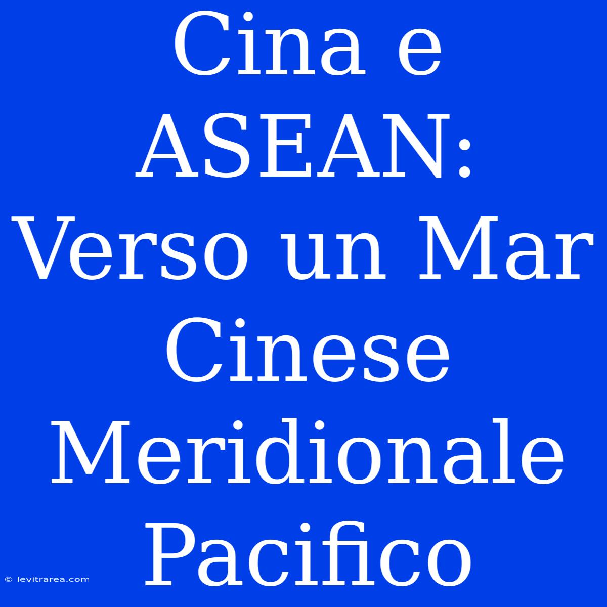 Cina E ASEAN: Verso Un Mar Cinese Meridionale Pacifico