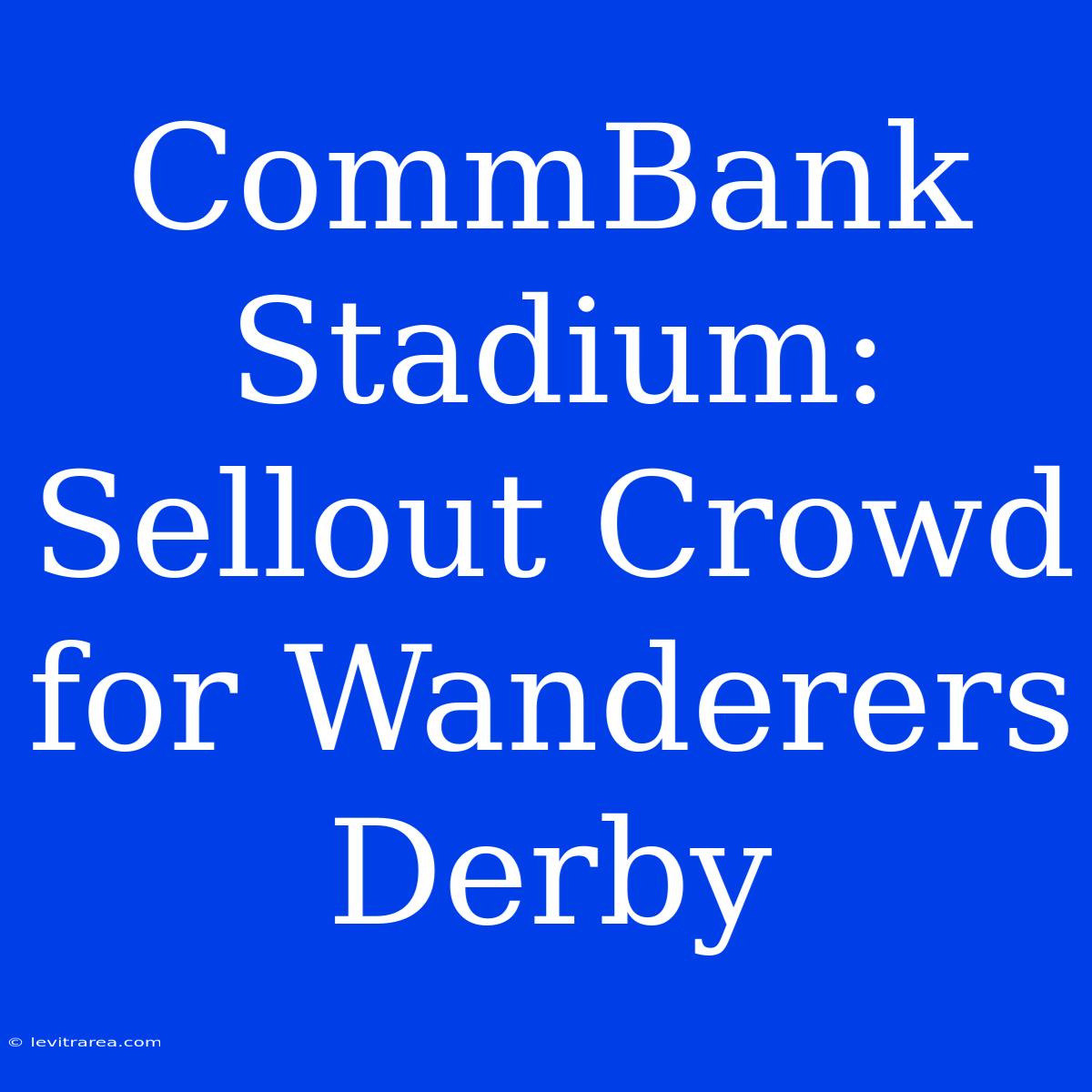 CommBank Stadium: Sellout Crowd For Wanderers Derby 