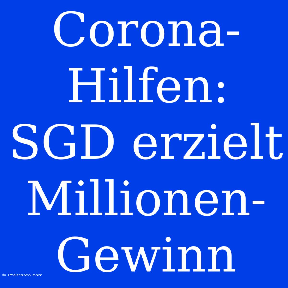 Corona-Hilfen: SGD Erzielt Millionen-Gewinn