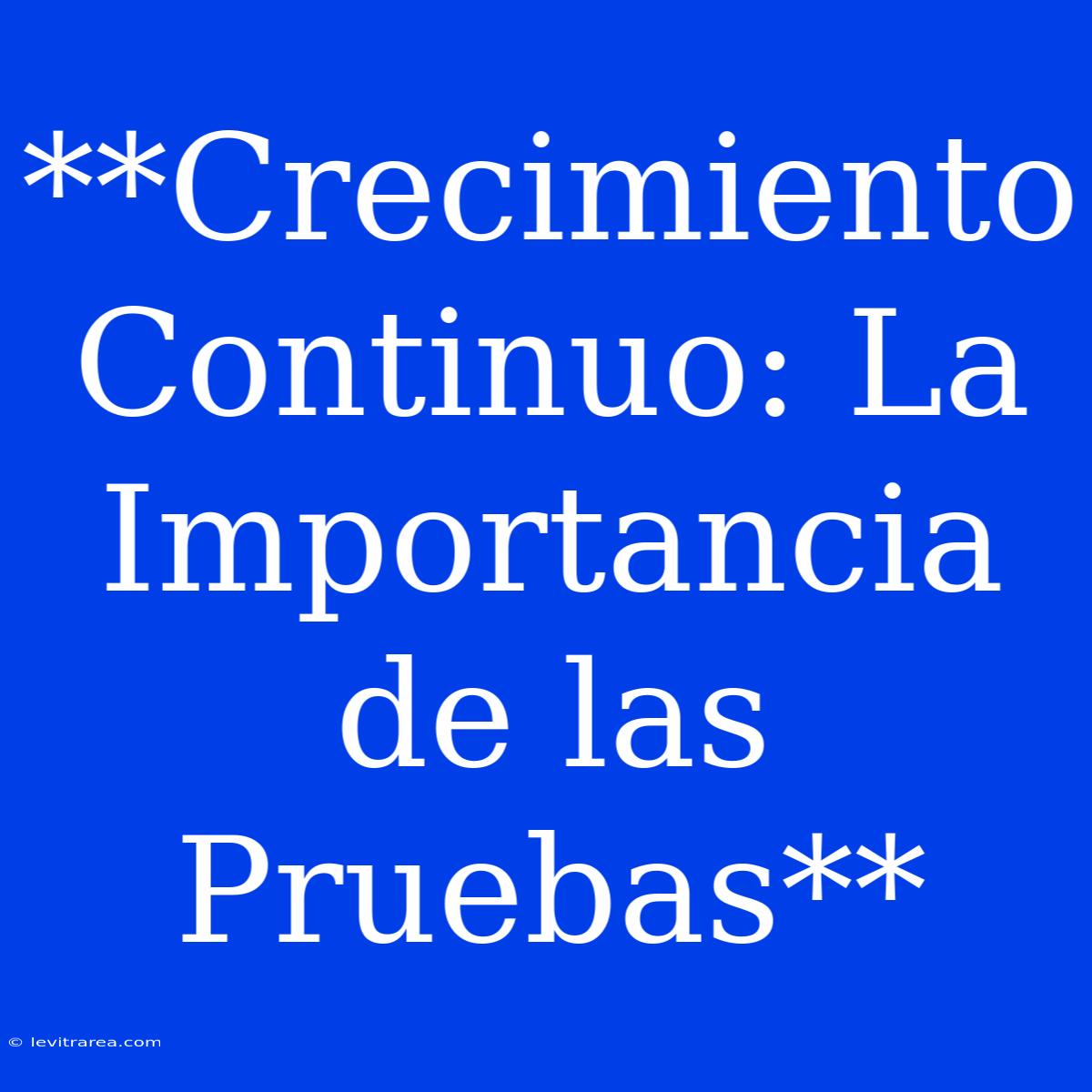 **Crecimiento Continuo: La Importancia De Las Pruebas**