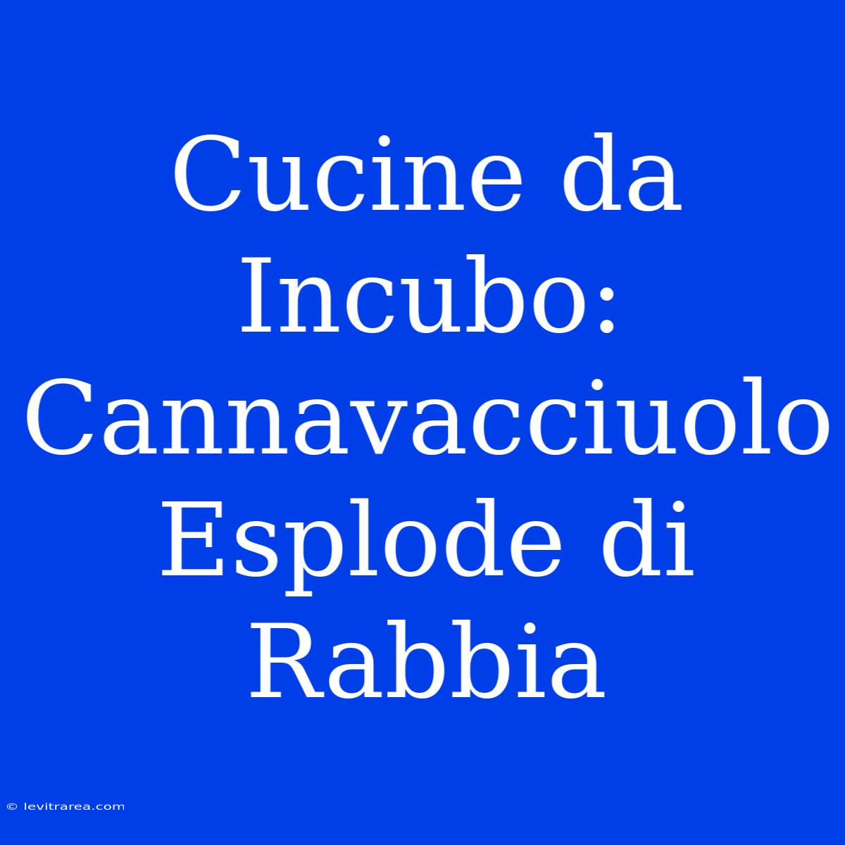 Cucine Da Incubo: Cannavacciuolo Esplode Di Rabbia