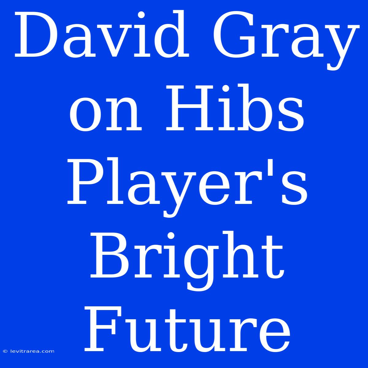 David Gray On Hibs Player's Bright Future