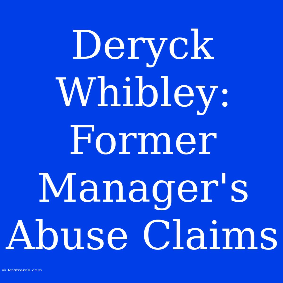 Deryck Whibley: Former Manager's Abuse Claims 