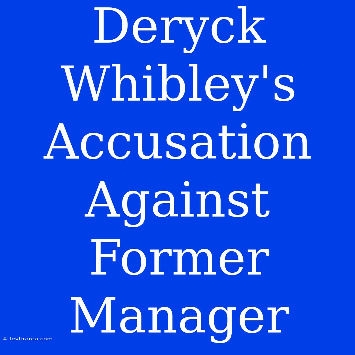 Deryck Whibley's Accusation Against Former Manager