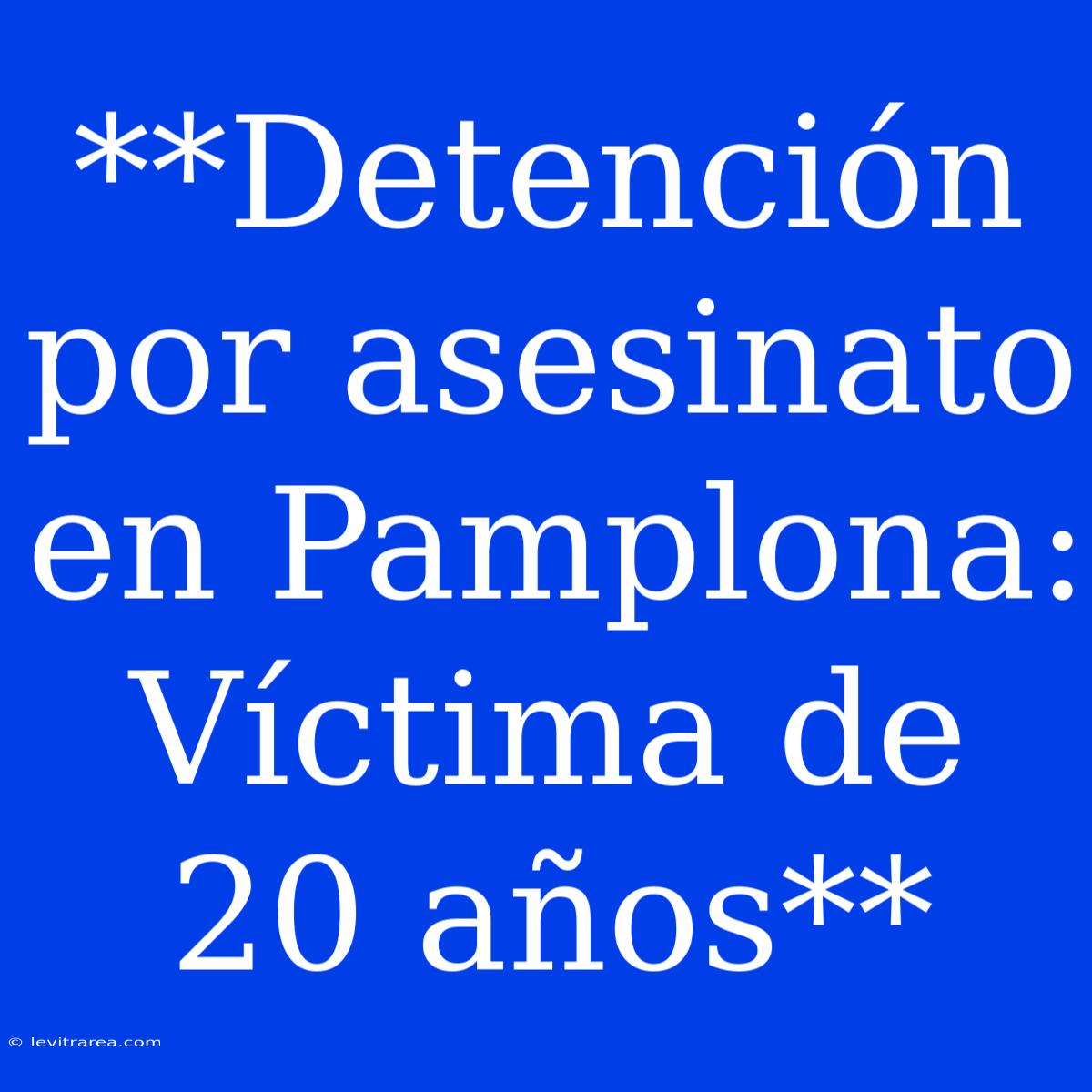 **Detención Por Asesinato En Pamplona: Víctima De 20 Años**