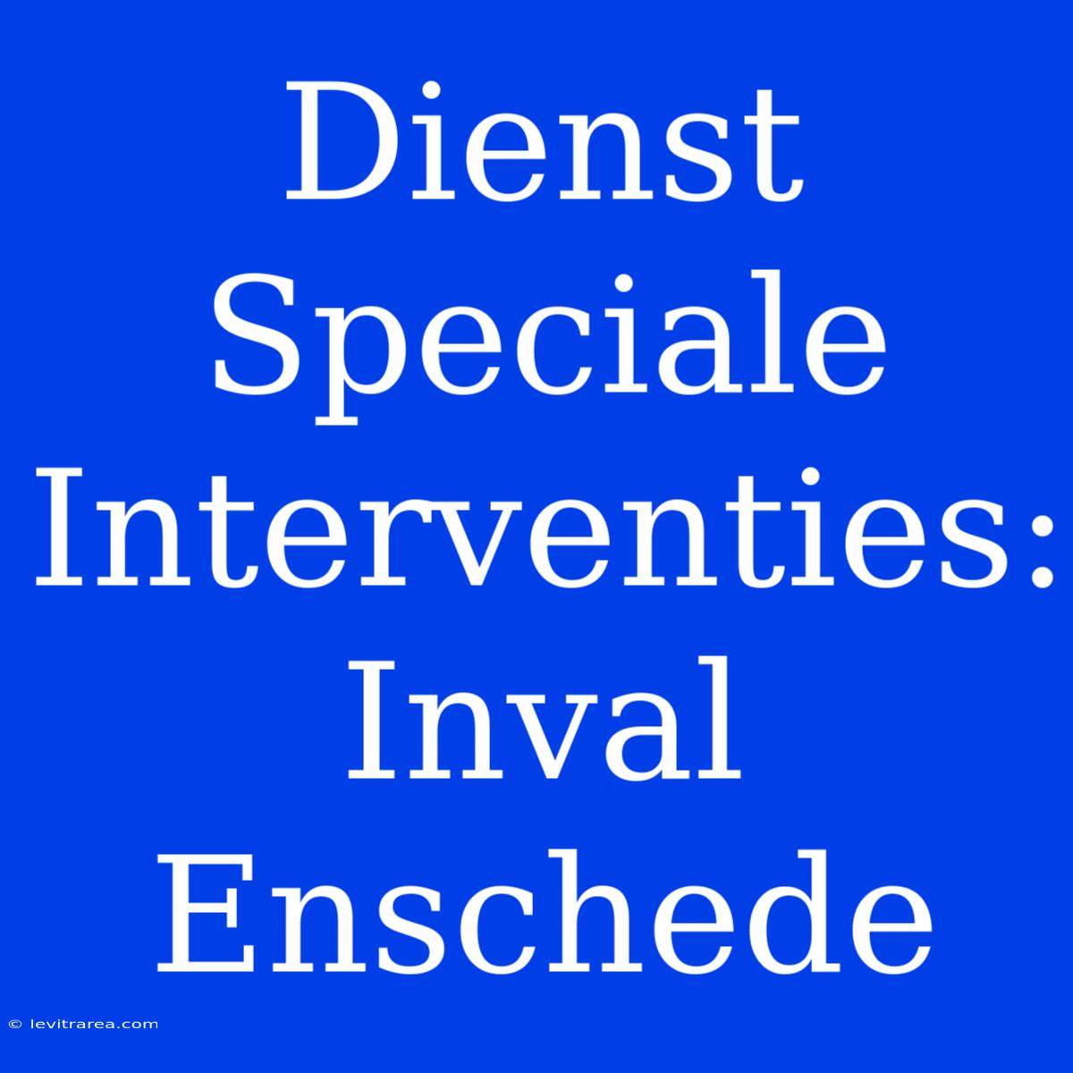 Dienst Speciale Interventies: Inval Enschede 