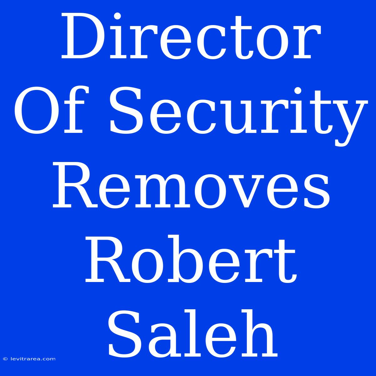 Director Of Security Removes Robert Saleh