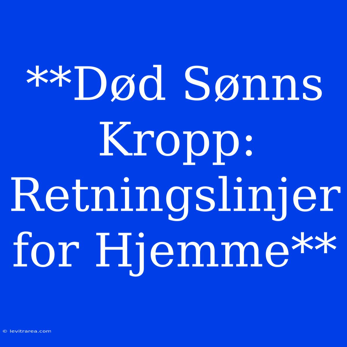 **Død Sønns Kropp: Retningslinjer For Hjemme**