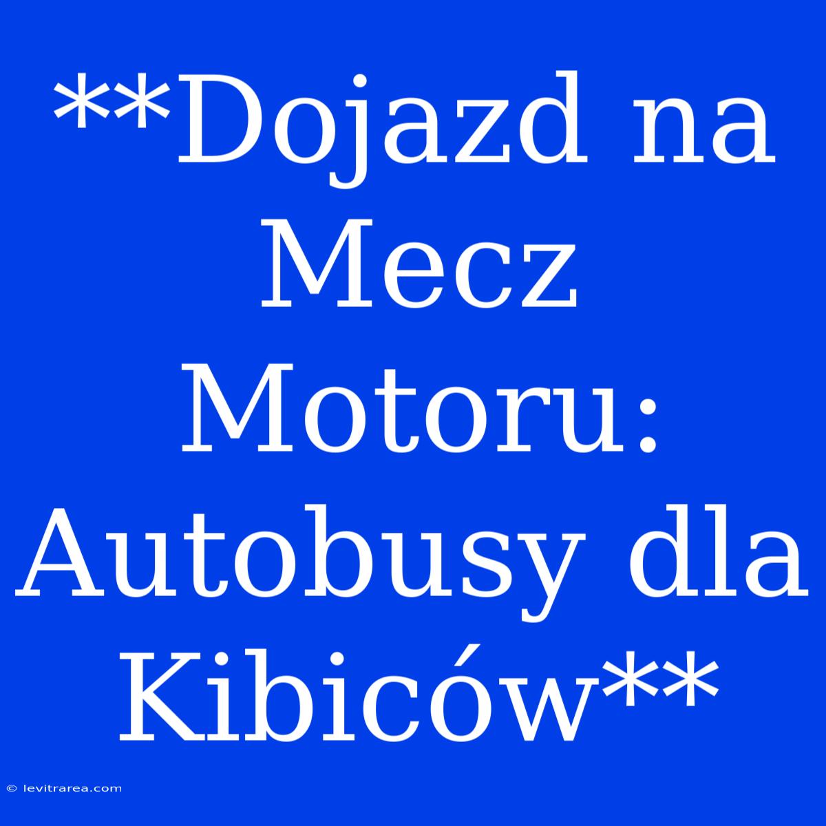 **Dojazd Na Mecz Motoru: Autobusy Dla Kibiców**