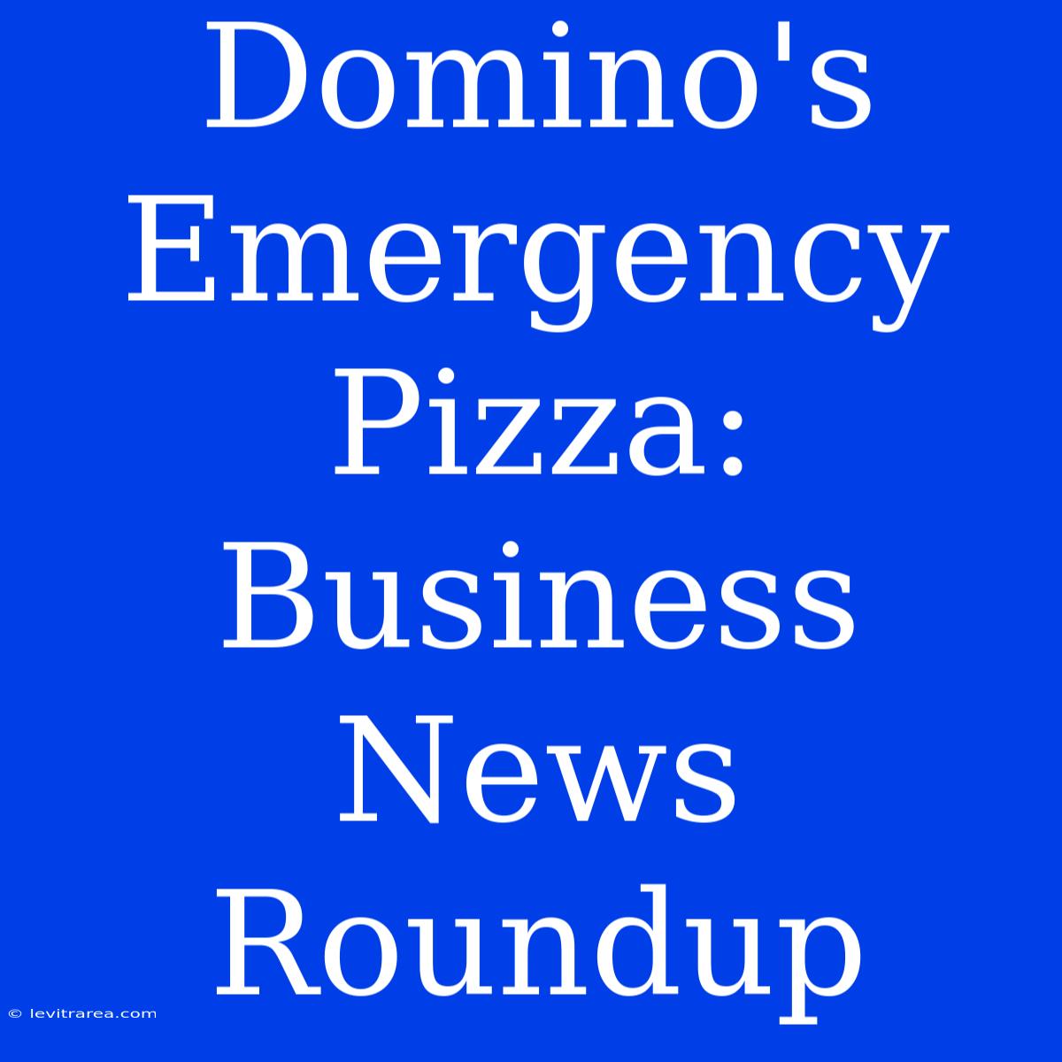 Domino's Emergency Pizza: Business News Roundup