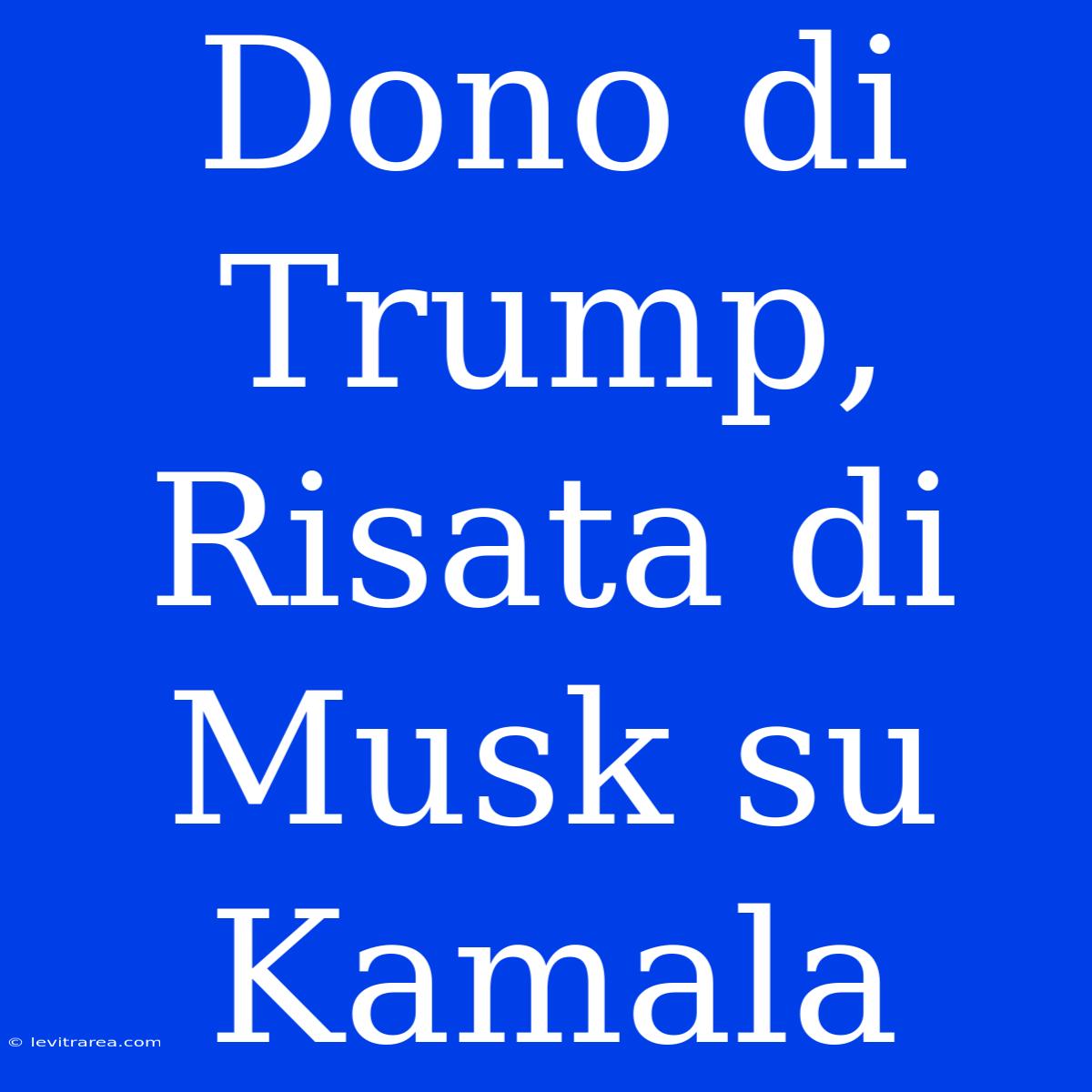 Dono Di Trump, Risata Di Musk Su Kamala