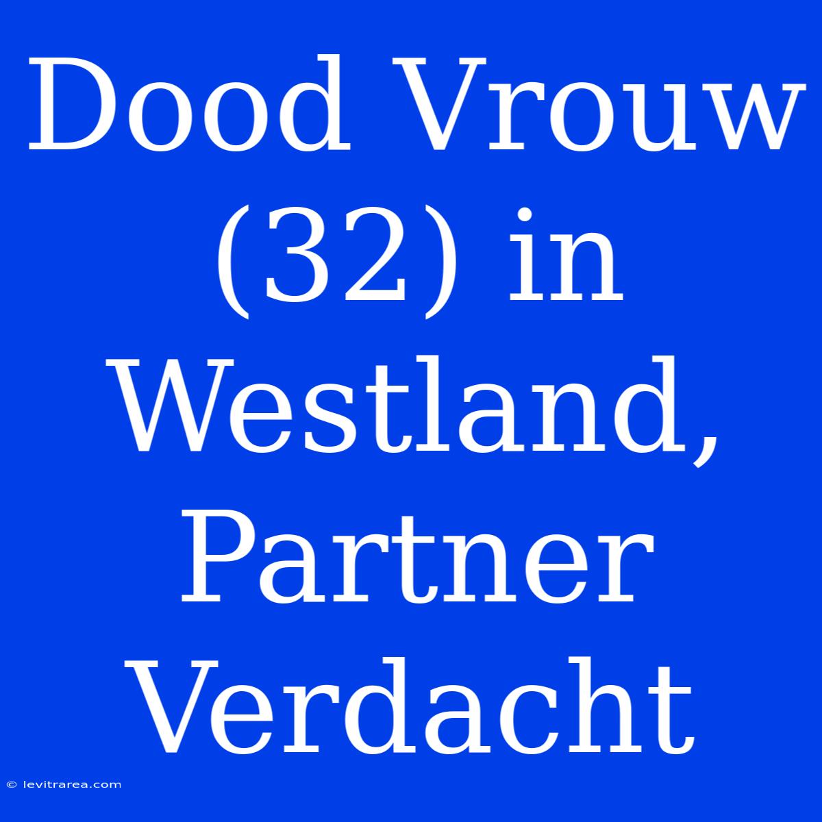 Dood Vrouw (32) In Westland, Partner Verdacht