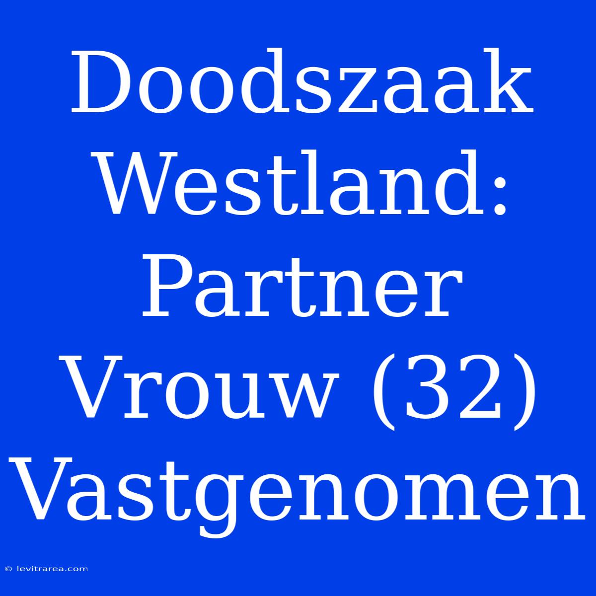 Doodszaak Westland: Partner Vrouw (32) Vastgenomen