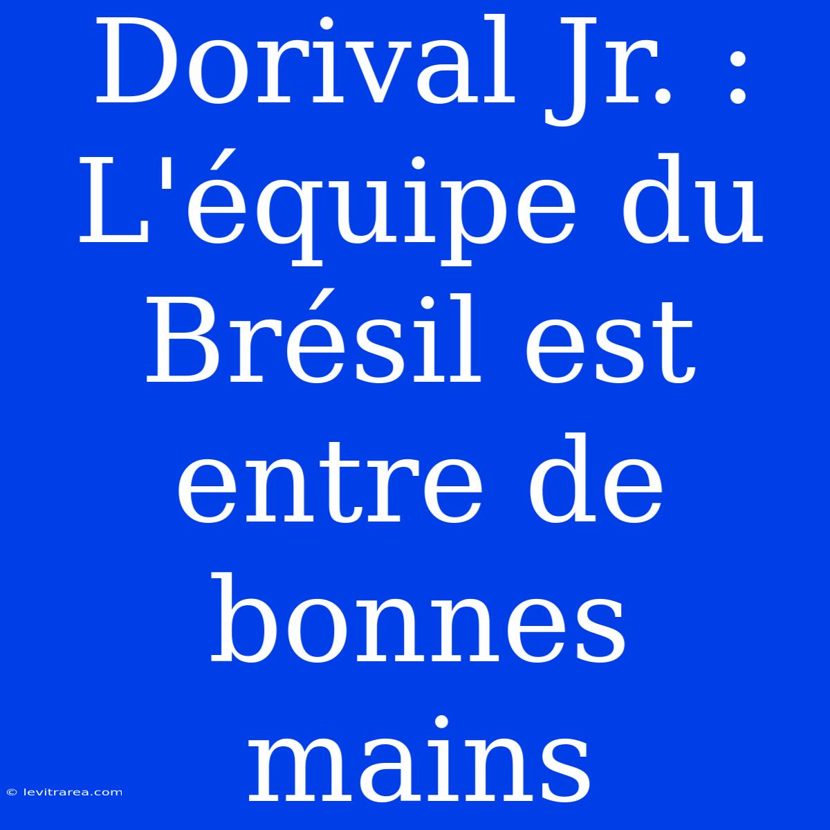 Dorival Jr. : L'équipe Du Brésil Est Entre De Bonnes Mains 