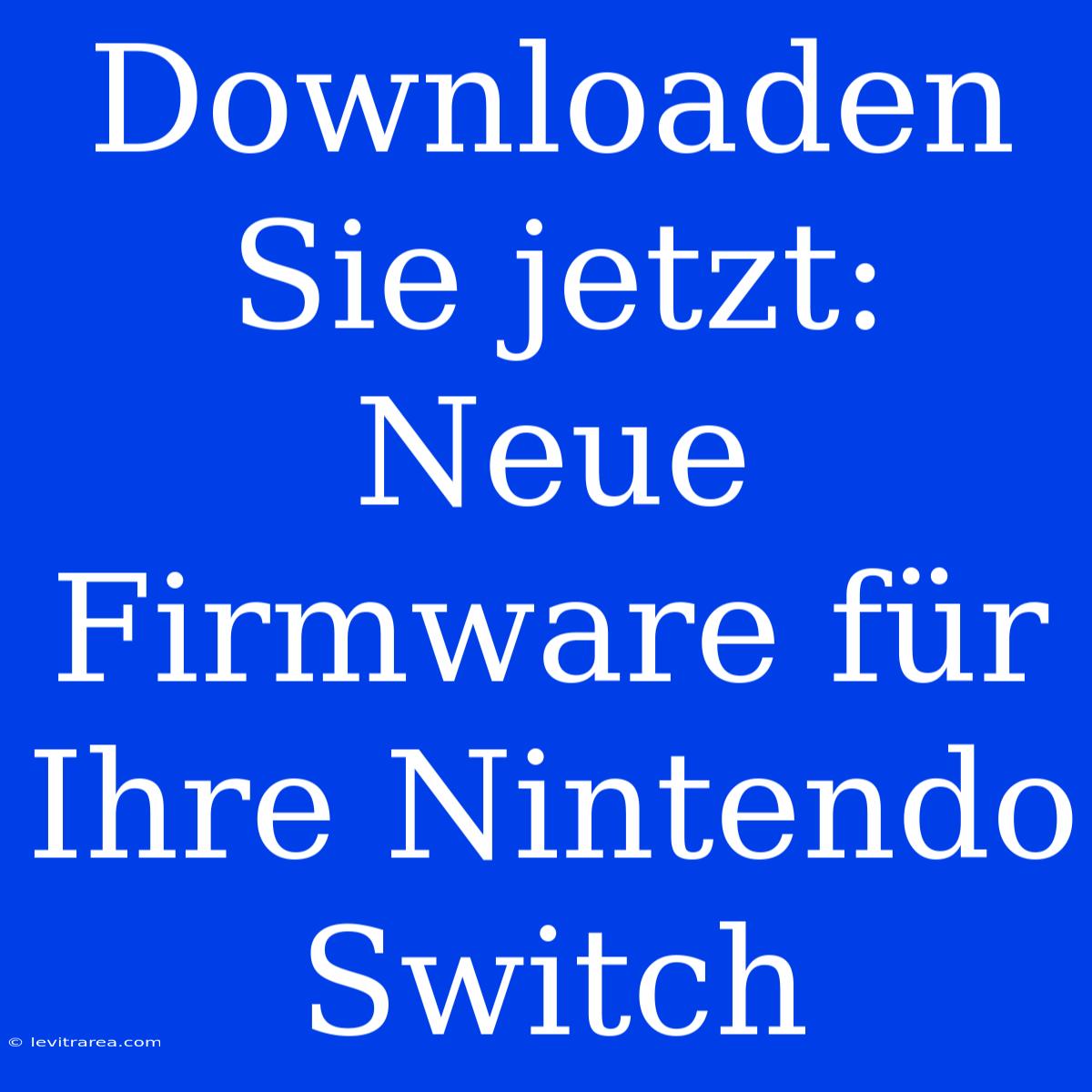 Downloaden Sie Jetzt: Neue Firmware Für Ihre Nintendo Switch