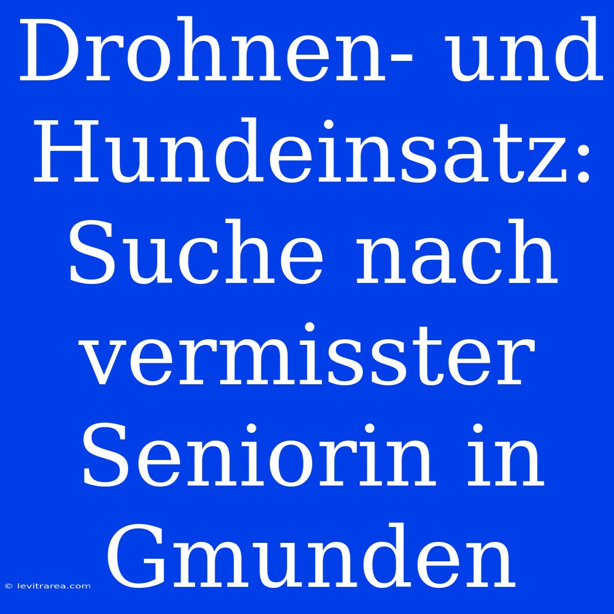 Drohnen- Und Hundeinsatz: Suche Nach Vermisster Seniorin In Gmunden