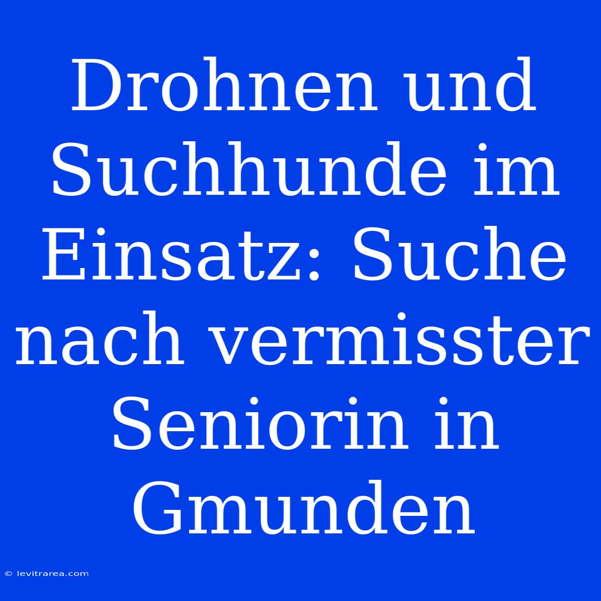 Drohnen Und Suchhunde Im Einsatz: Suche Nach Vermisster Seniorin In Gmunden